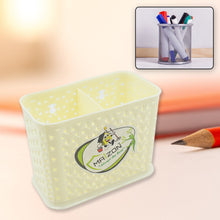 Plastic desk organizer with non-slip silicone bottom, multiple pencil pots.