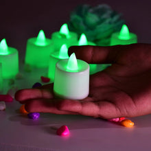 Green LED tealight candle pack for decoration