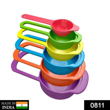 Plastic measuring spoons arranged in a set