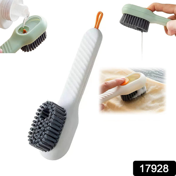 Multifunctional Scrubbing Brush with Liquid / Soap Dispenser, Cleaning Brush with Liquid / Soap Dispenser, Shoe Brush for Cleaning, Cloth Cleaning Brush with Handle Liquid Shoe Brush For Shoe Clothes (1 Pc)