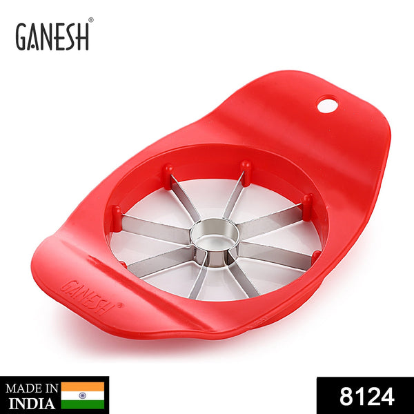 Apple cutter by Ganesh, plastic and stainless steel, color may vary.