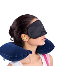 Travel essentials kit with pillow and eye mask.