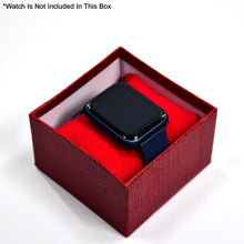 Cardboard box for displaying a single watch.