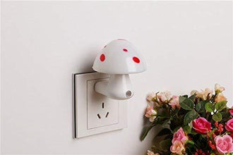 LED mushroom lamp with automatic night sensor.