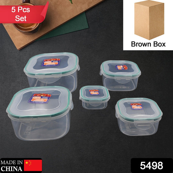 Fridge storage boxes, plastic containers set, 5 pieces.