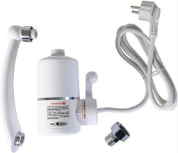 Instant heating electric water heater faucet tap, showing the complete unit and its design