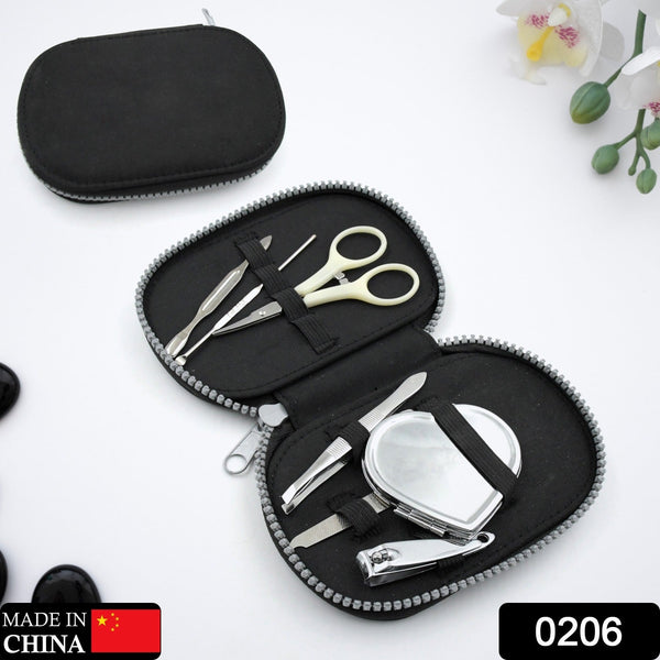 Manicure set with stainless steel tools and case