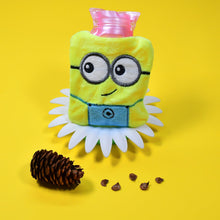 2-eye Minions hot water bag with cover for pain relief and warmth