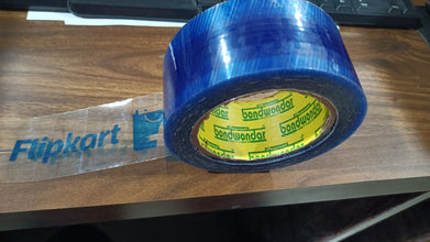 Blue tape for packaging with Flipkart logo for delivery use.